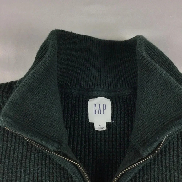 Gap Men’s Green 1/4 Zip Pullover Sweater Size XL - Picture 2 of 4